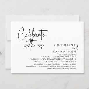 Invitation Fêtez avec nous, Mariage Elopement Party