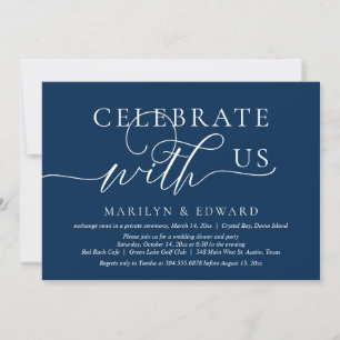 Invitation Fêtez avec nous, Mariage Elopement Party