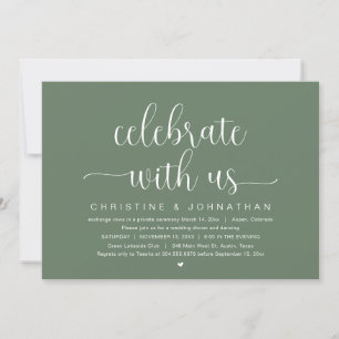 Invitation Fêtez avec nous, Mariage Elopement Party Invitat