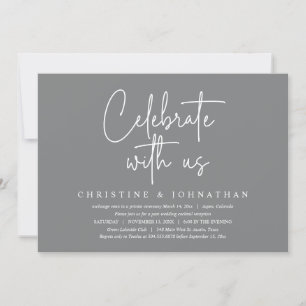 Invitation Fêtez avec nous, Mariage Elopement Party Invitat