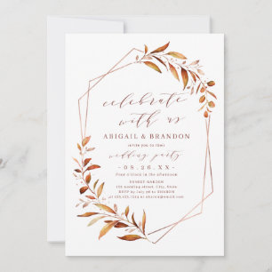 Invitation Fêtez Avec Nous ! Mariage géométrique de la verdur