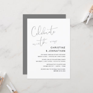 Invitation Fêtez avec nous, Mariage moderne Elopement Invita