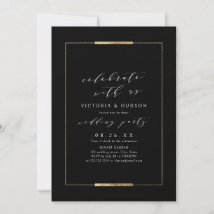 Invitation Fêtez Avec Nous ! Mariage simple d'élégance encadr