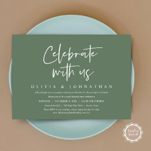 Invitation Fêtez avec nous, Parti de l'Elopement Mariage Déco