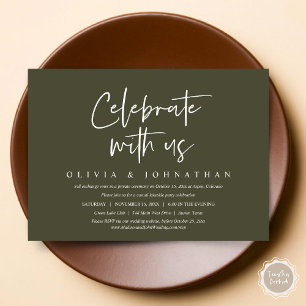 Invitation Fêtez avec nous, Parti de l'Elopement Mariage Déco