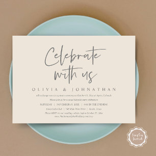 Invitation Fêtez avec nous, Parti de l'Elopement Mariage Déco