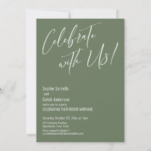 Invitation Fêtez avec nous ! Réception Olive Moderne Et Éléga