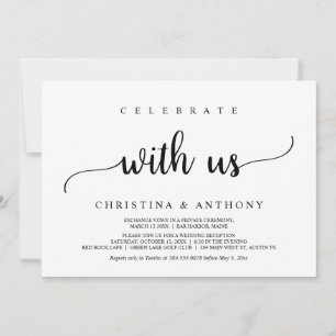 Invitation Fêtez avec nous, Rustic Mariage Elopement
