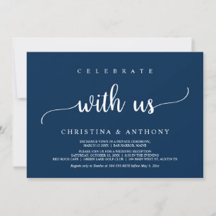 Invitation Fêtez avec nous, Rustic Mariage Elopement Invita