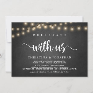 Invitation Fêtez avec nous, Rustic Mariage Elopement Invita