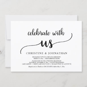 Invitation Fêtez avec nous, Rustic Mariage Elopement Party