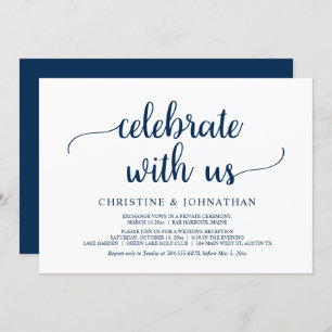Invitation Fêtez avec nous, Rustic Mariage Elopement Party