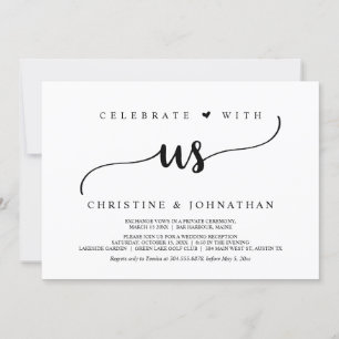 Invitation Fêtez Avec Nous, Rustique Mariage Elopement Party