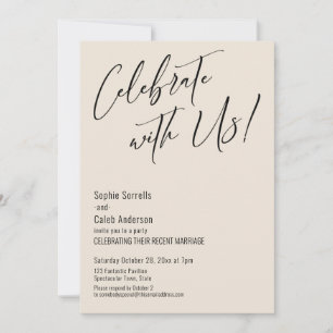 Invitation Fêtez avec nous ! Soirée de mariage moderne et élé