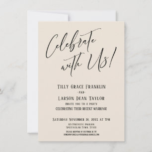 Invitation Fêtez avec nous ! Soirée de mariage moderne et élé
