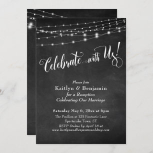 Invitation Fêtez avec nous ! Typographie, voyants de tableau