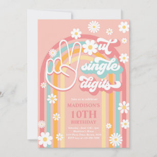 Invitation Fêtez la fin des chiffres simples Boho Rainbow 10e