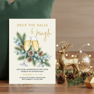Invitation Fêtez les Fêtes Mingle Champagne Soirée de Fêtes