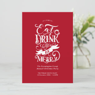 Invitation Fêtez Noël en Rouge Fête de Noël Eat Drink Be Merr
