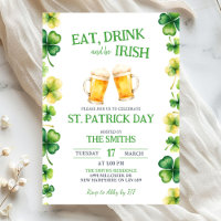 Fêtez St Patrick, Mangez, Buvez et soyez Irlandais