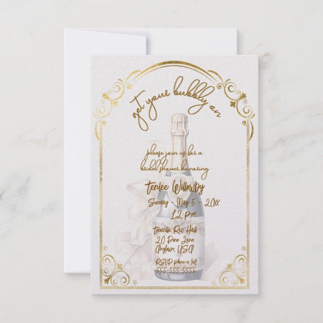 Invitation Fêtez Votre Champagne Mariage (Devant)