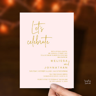 Invitation Fêtons, Dîner de Mariage en Intime