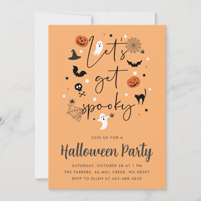 Invitation Fêtons éffrayant Halloween (Devant)