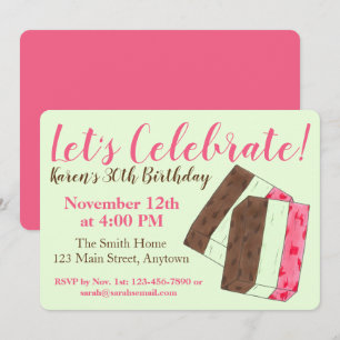 Invitation Fêtons la cuisine italienne Spumoni glace crème