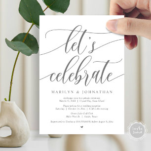 Invitation Fêtons la fête de l'Elopement Mariage, Navy Blue