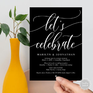 Invitation Fêtons la fête de l'Elopement Mariage, Navy Blue