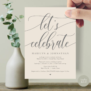 Invitation Fêtons la fête de l'Elopement Mariage, Navy Blue