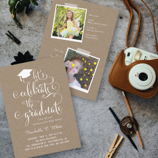 Invitation Fêtons la soirée de graduation Kraft de The Gradua