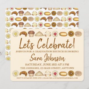 Invitation Fêtons le brunch du petit-déjeuner en pâtisserie