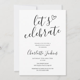 Invitation Fêtons le Script Heart Graduation Party