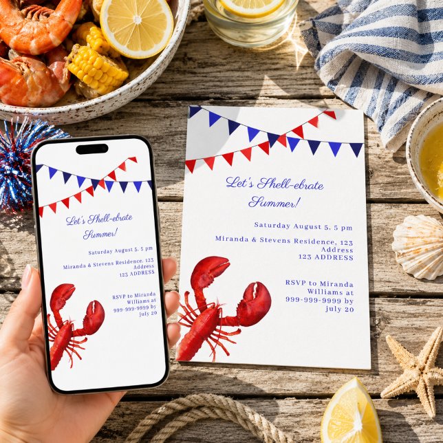 Invitation Fêtons l'été avec une fête côtière (Créateur téléchargé)