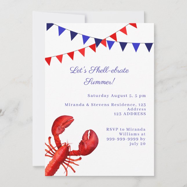 Invitation Fêtons l'été avec une fête côtière (Devant)