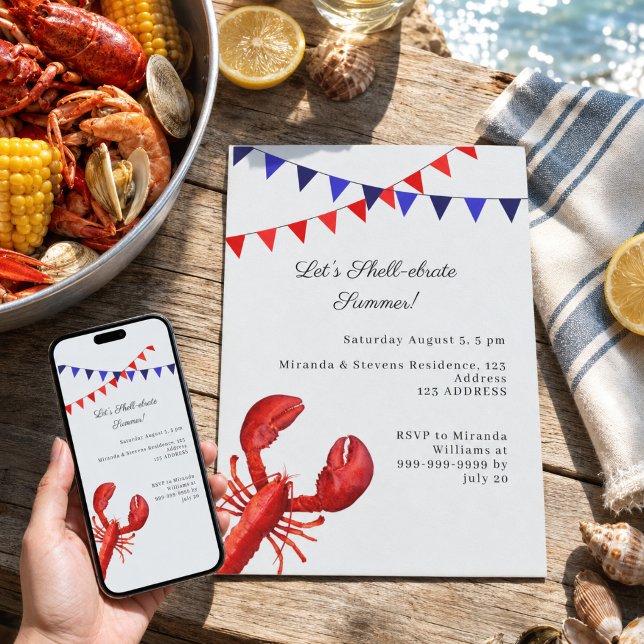 Invitation Fêtons l'été en bord de mer (Créateur téléchargé)