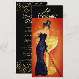 Invitation Fêtons l'invitation de la dame Champagne peinte