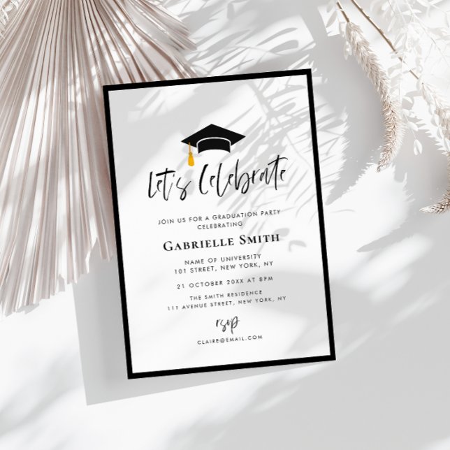 Invitation Fêtons l'invitation de la fête de remise des diplô (Créateur téléchargé)