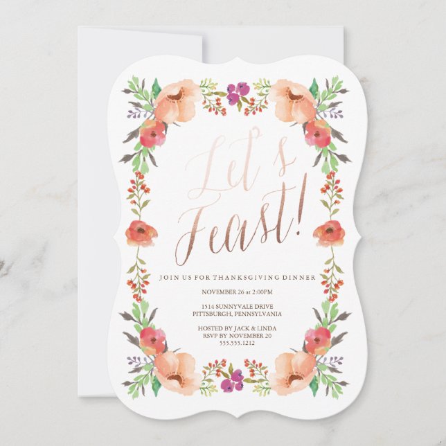 Invitation FÊTONS l'invitation pour le dîner de remerciement (Devant)