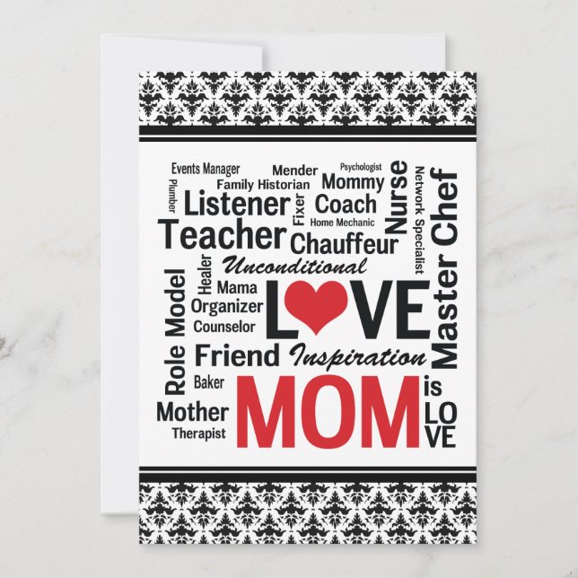 Invitation Fêtons maman ! Fête des mères /Anniversaire de mam (Devant)