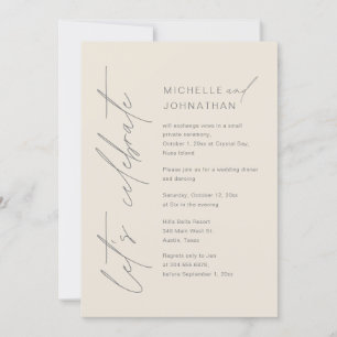 Invitation Fêtons, Mariage Elopement Dinner Party