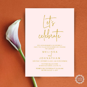 Invitation Fêtons, Réception de Mariage Intime