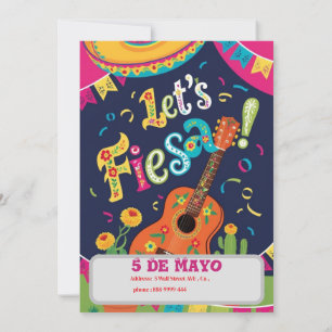 Invitation Fêtons un cinco de mayo