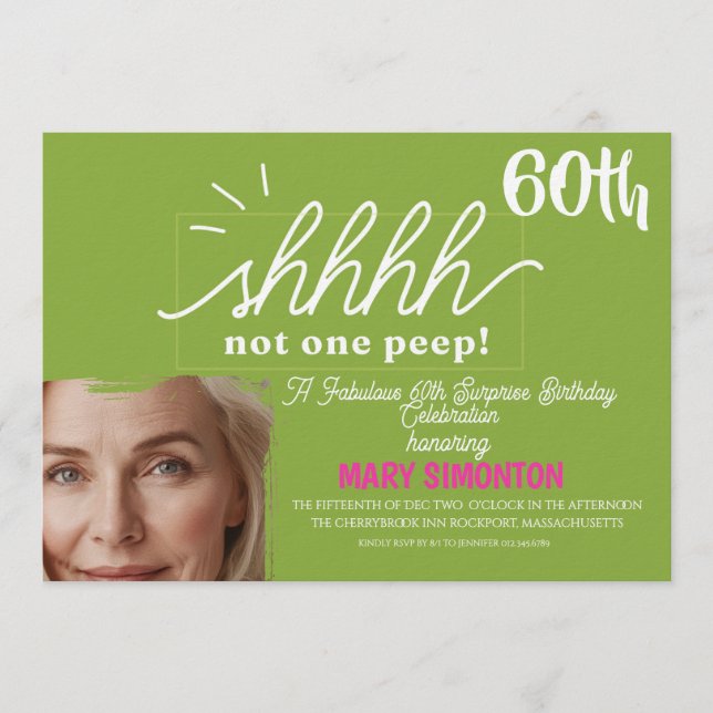 Invitation Fêtons ! Une fête surprise fabuleuse pour les 60 a (Devant)