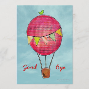 Invitation Feu de ballon d'air chaud adieu Bon Voyage invitat