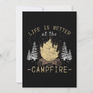 Invitation Feu de camp - La vie est meilleure au feu de camp