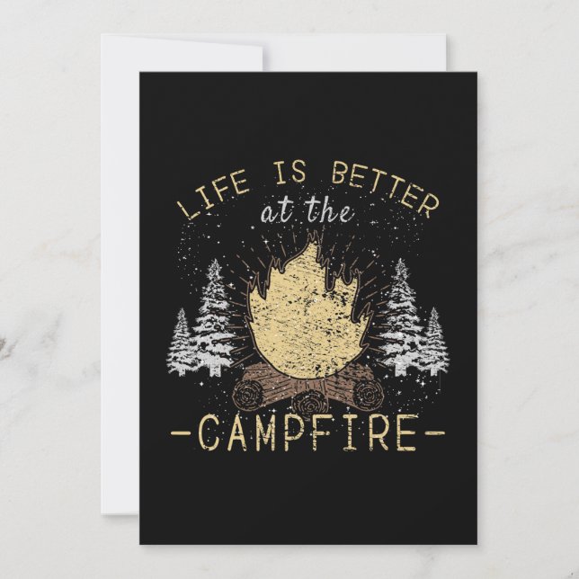 Invitation Feu de camp - La vie est meilleure au feu de camp (Devant)