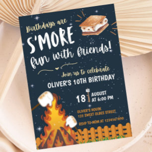 Invitation Feu de joie S'more Amusement Amis Camping