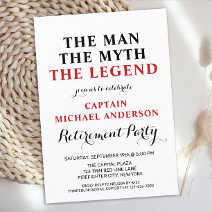 Invitation Feu de pompiers Légende Mince Red Line Parti de re